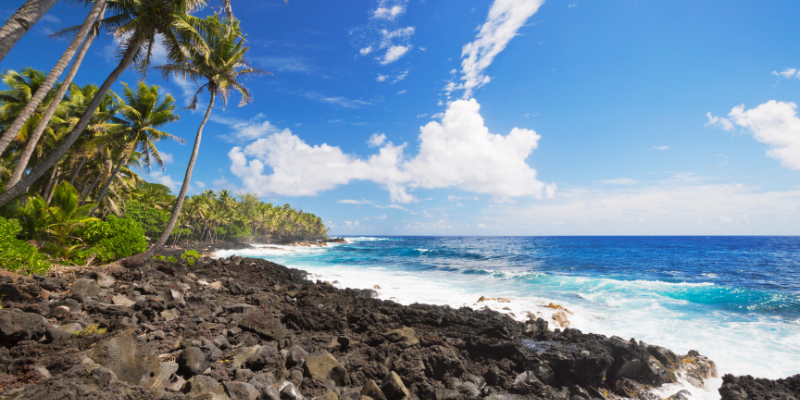 Hawaii Island lave rock coastline